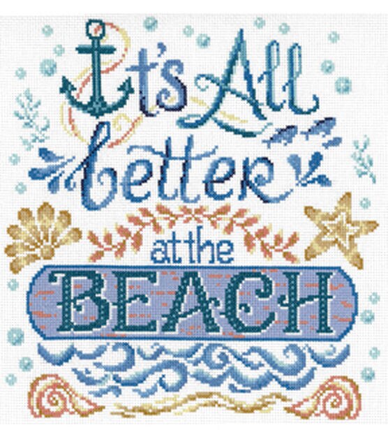 Imaginating 10" Life is Better at the Beach Counted Cross Stitch Kit, , hi-res, image 2