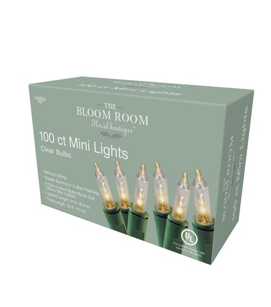 100ct Incandescent Green Mini Lights by Bloom Room