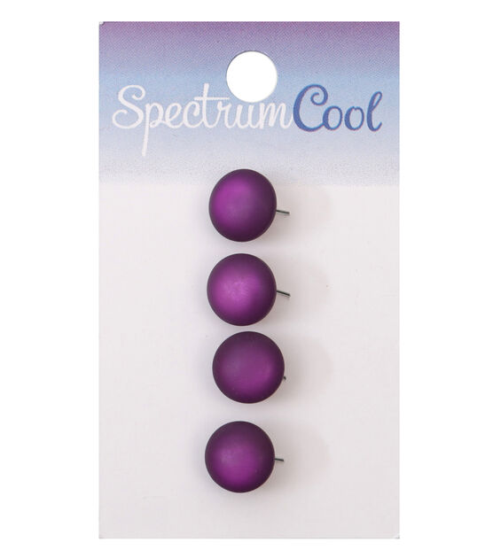 Spectrum Cool 7/16" Dark Purple Shank Buttons 4pk