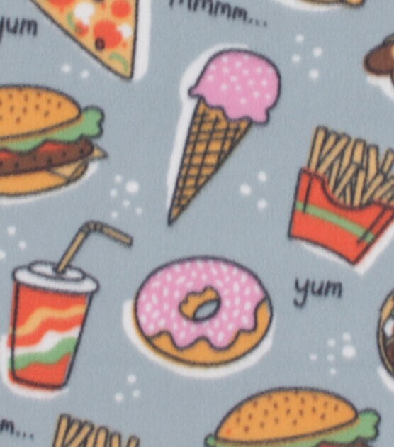 Junk Food Blizzard Prints Fleece Fabric, , hi-res, image 1