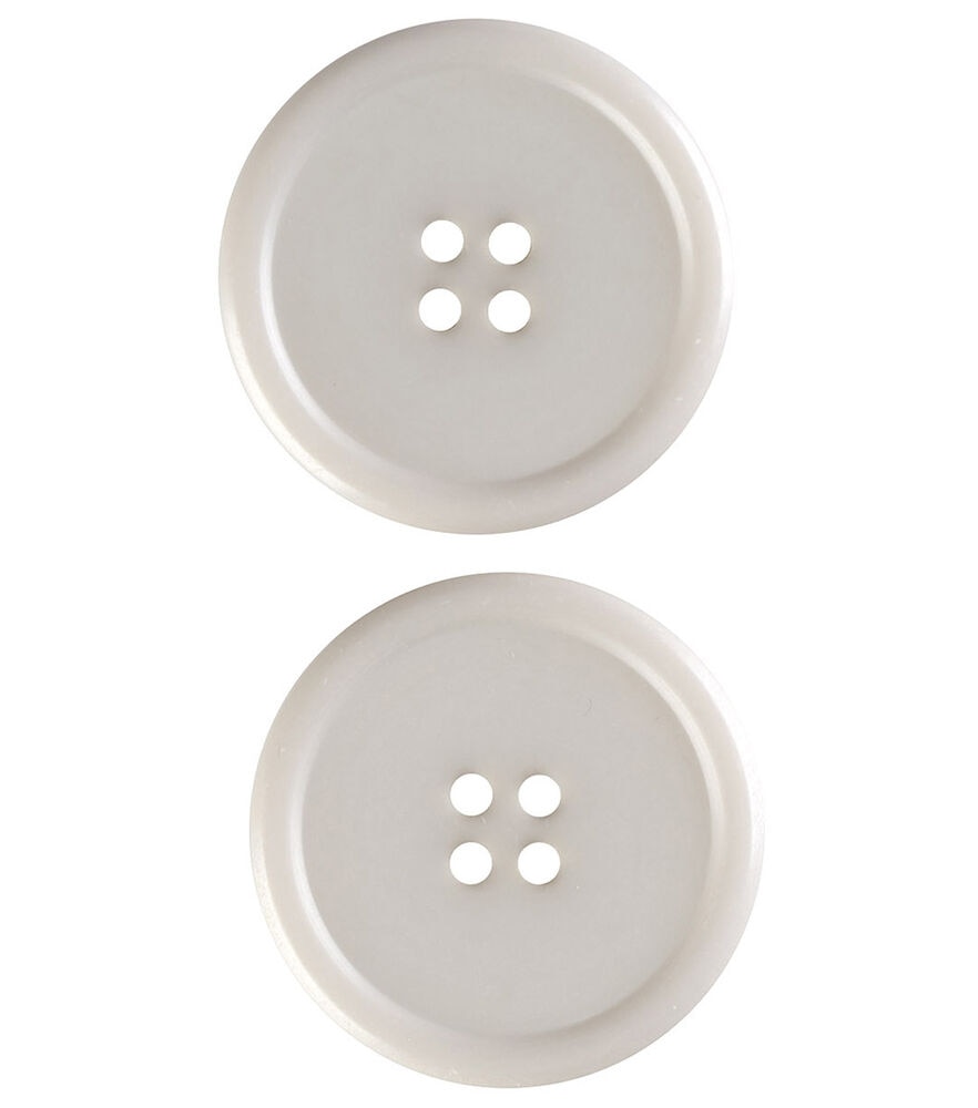 My Favorite Colors 1 1/2" Round 4 Hole Buttons 2pk, Gray, swatch