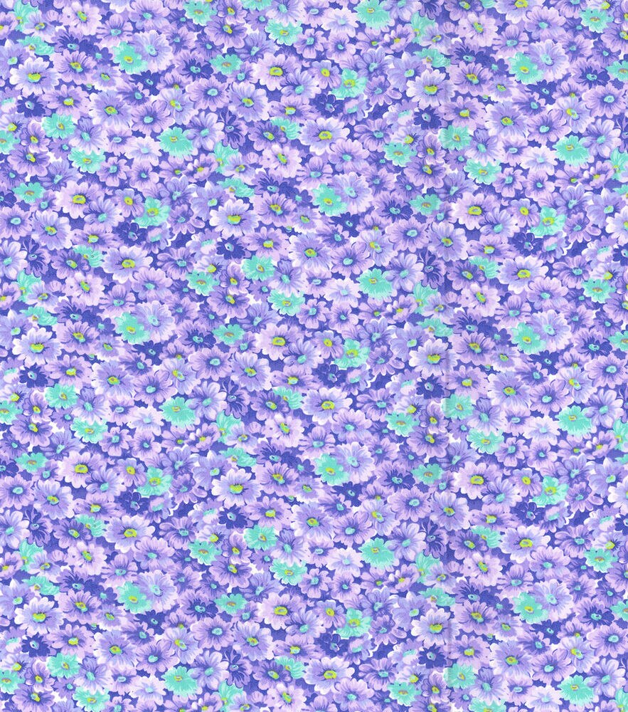 Fabric Traditions Floral Cotton Fabric by Keepsake Calico, Lilac, swatch, image 5