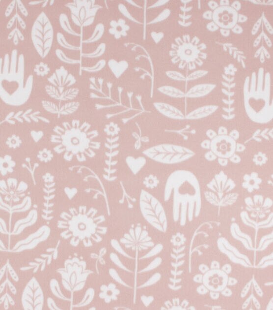 Cut Out Floral Pink Blizzard Fleece Fabric