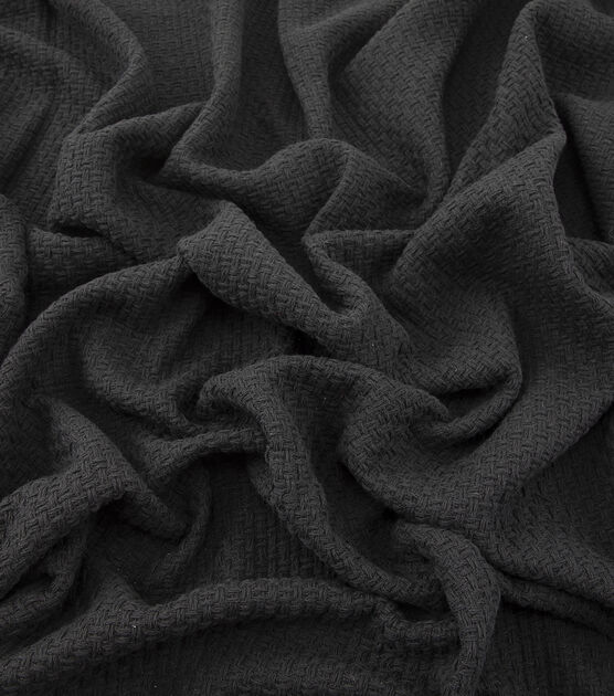 Yaya Han Black Basketweave Tweed Fabric, , hi-res, image 2