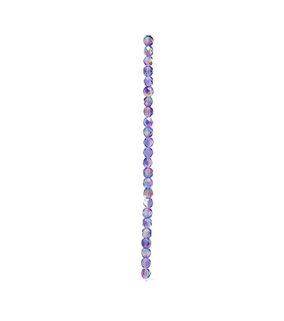 7" x 6mm Rose & Blue Aurora Borealis Glass Bead Strand by hildie & jo, , hi-res, image 2
