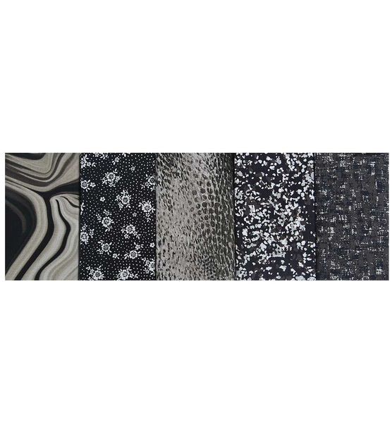 18" x 21" Black Blender 2 Cotton Fabric Quarters 5ct by Keepsake Calico, , hi-res, image 2