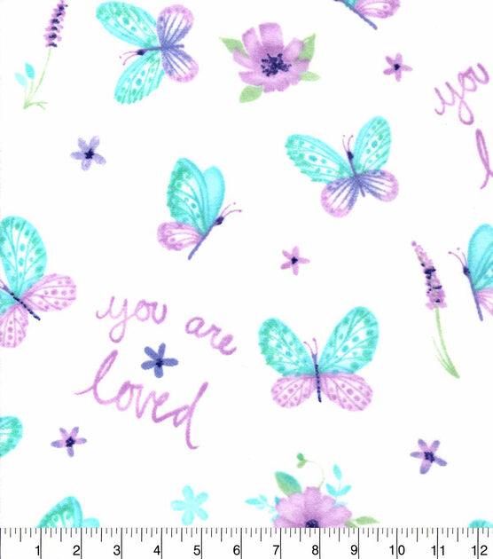 You Are Loved Butterfly Nursery Flannel Fabric, , hi-res, image 2
