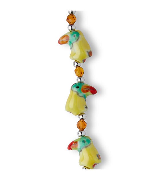 7" Ceramic Toucan Bird Strung Beads by hildie & jo, , hi-res, image 2