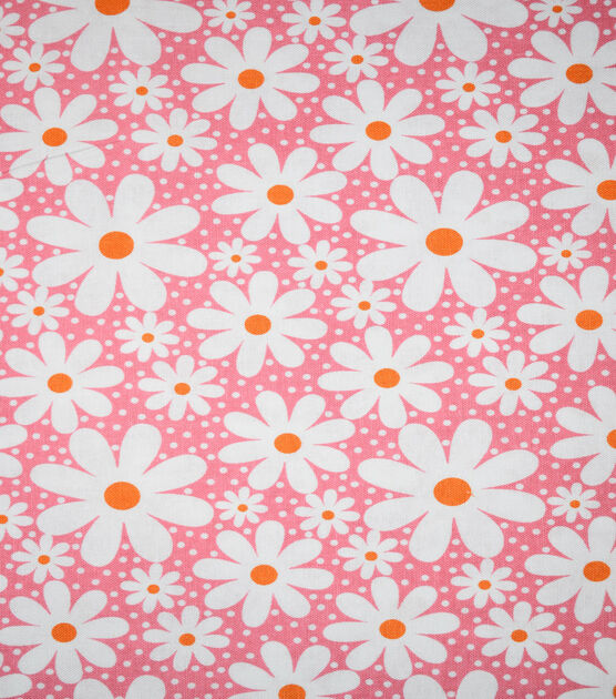Daisies on Pink Quilt Cotton Fabric by Keepsake Calico