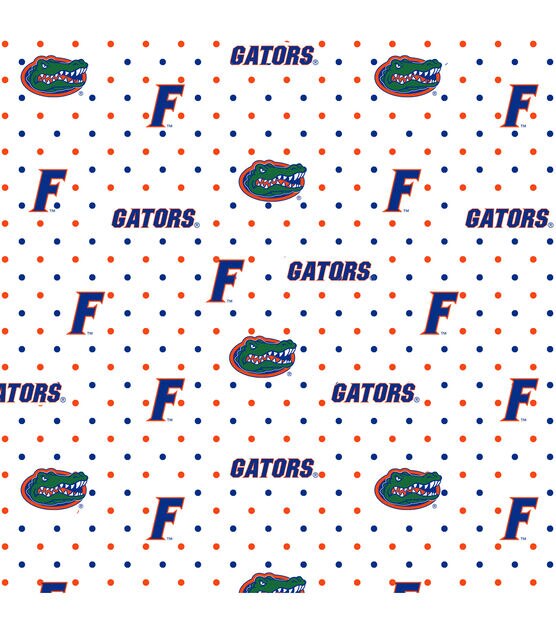 NCAA Florida Pin Dot Cotton College Team Fabric