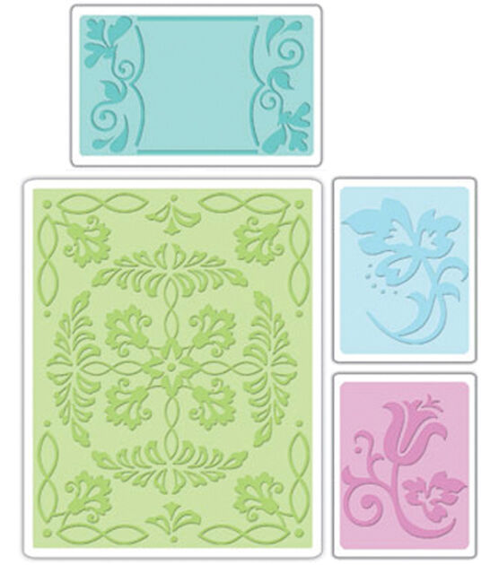 Sizzix Textured Impressions Embossing Folders Ornate Flowers Frame