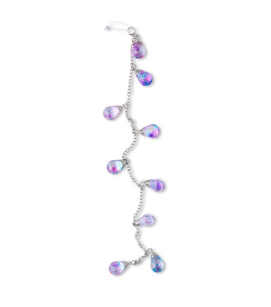 7" Blue Waterdrop Glass Strung Beads by hildie & jo, , hi-res, image 2