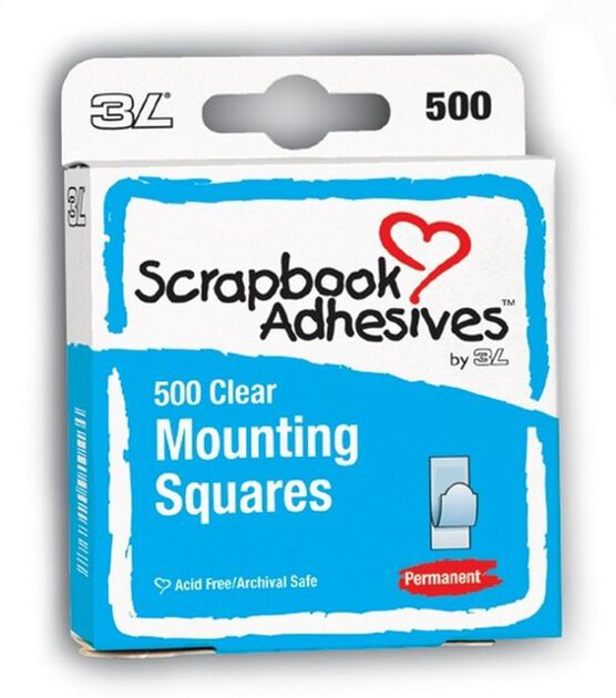 Scrap Adhesive Half Size Mounting Squares 500PK Permanent
