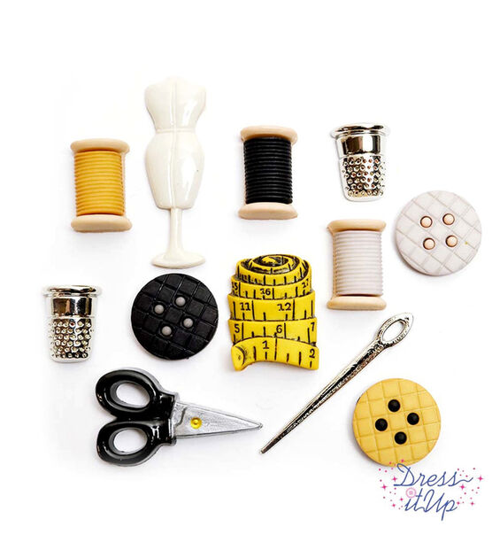 Dress It Up 12ct Home & Family Sewing Room Novelty Buttons
