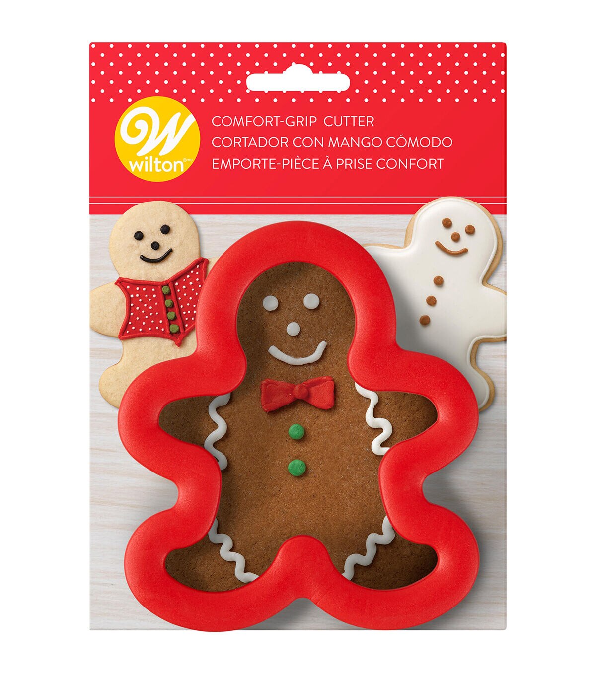 NEW WILTON COMFORT GRIP CUTTER GINGERBREAD MAN BOY COOKIE CHRISTMAS HOLIDAY RED 