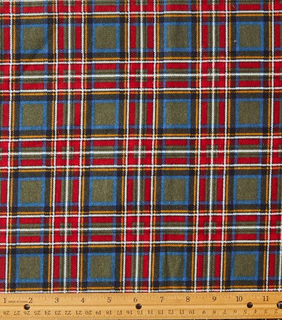 Eddie Bauer Green Tartan Plaid Flannel Prints Fabric, , hi-res, image 2