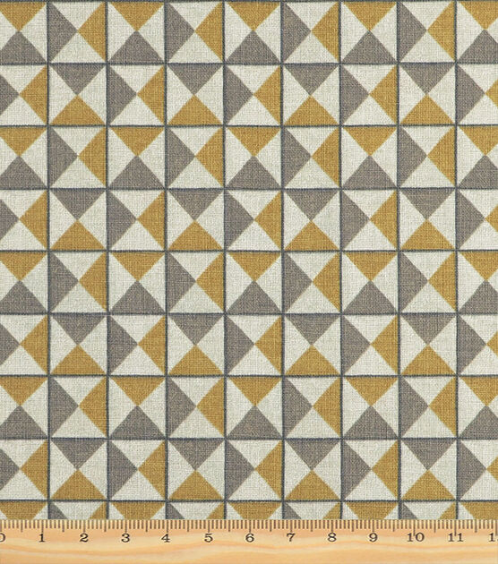 Covingtion Pyramids Golden Cotton Linen Blend Home Decor Fabric, , hi-res, image 2