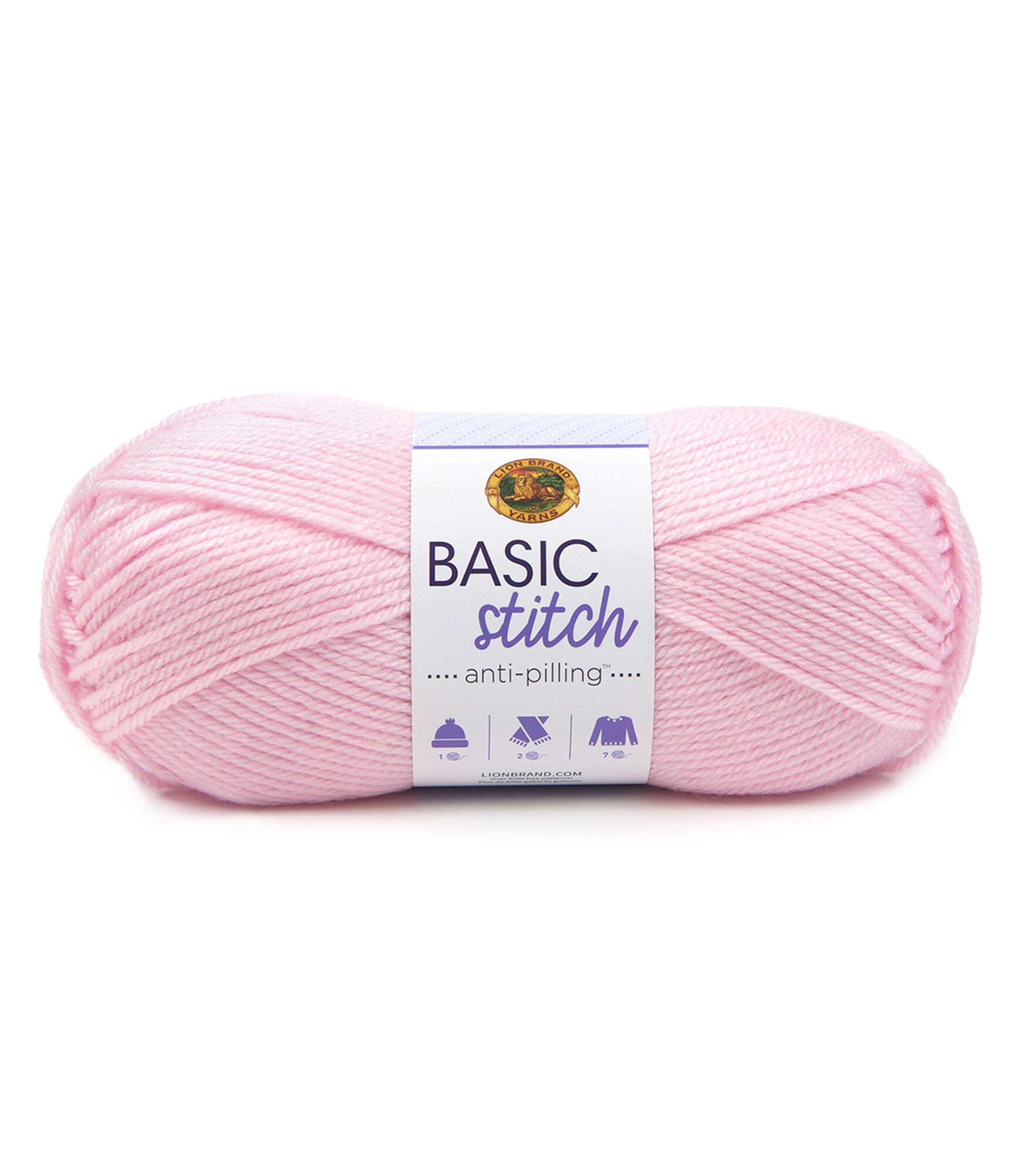 Lion Brand Basic Stitch Anti Pilling Worsted Acrylic Yarn, Baby Pink, hi-res