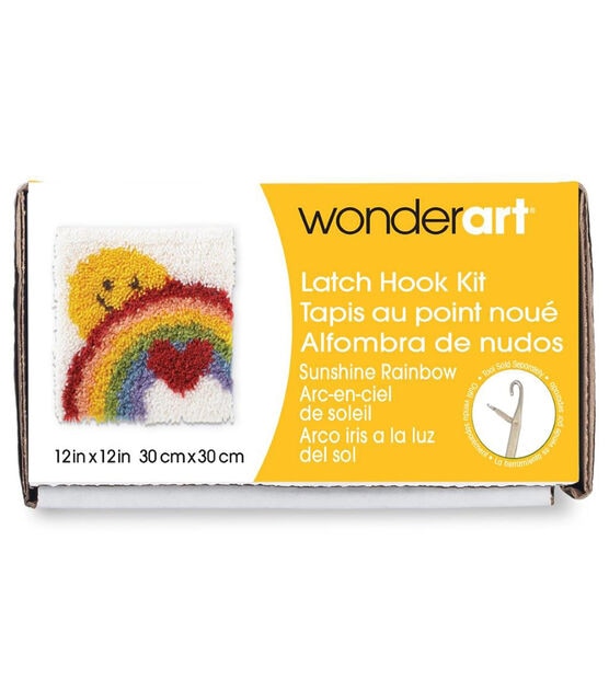 Wonderart Latch Hook Kit 12"X12" Sunshine Rainbow, , hi-res, image 2