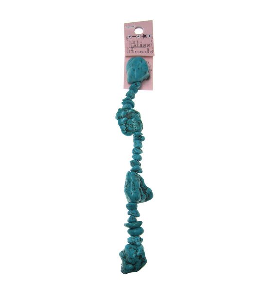 Halcraft 8" Turquoise Wagnerite Stone Nugget Bead Strand