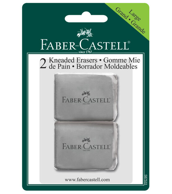  Faber-Castell Erasers - Drawing Art kneaded Erasers, Large Size  Grey - 4 Pack