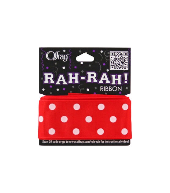 Offray Rah Rah 1.5" x 9' Polka Dot Grosgrain Ribbon, , hi-res, image 1