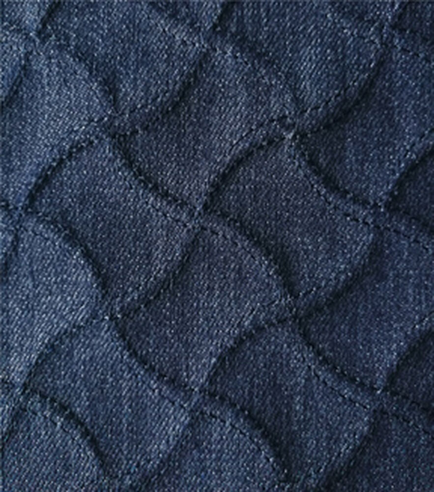 Texture Wave Twill Denim Fabric, Dark Blue, swatch