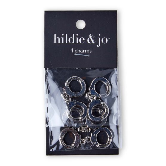 4pk Antique Silver Handcuff Metal Charms by hildie & jo
