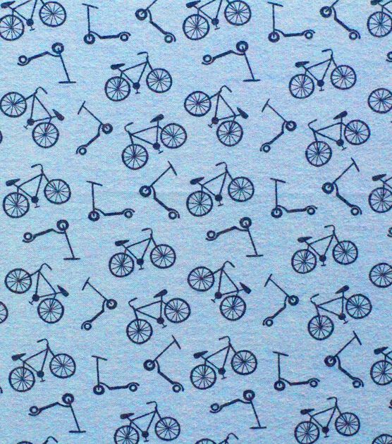 Blue Bikes Super Snuggle Flannel Fabric By POP!