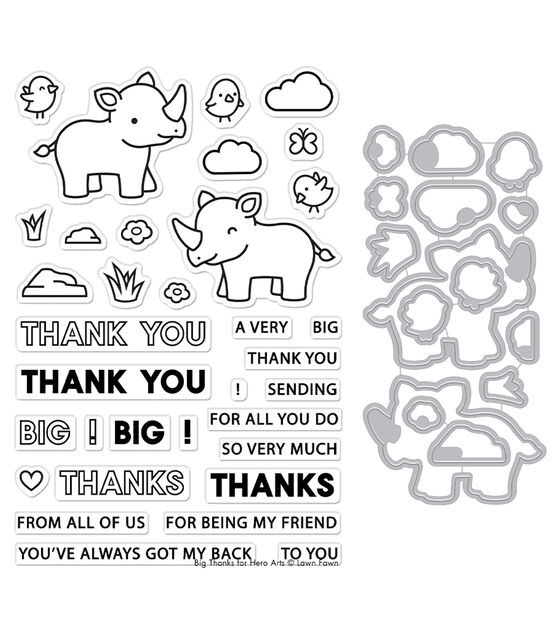 Hero Arts Lawn Fawn Clear Stamps Big Thanks