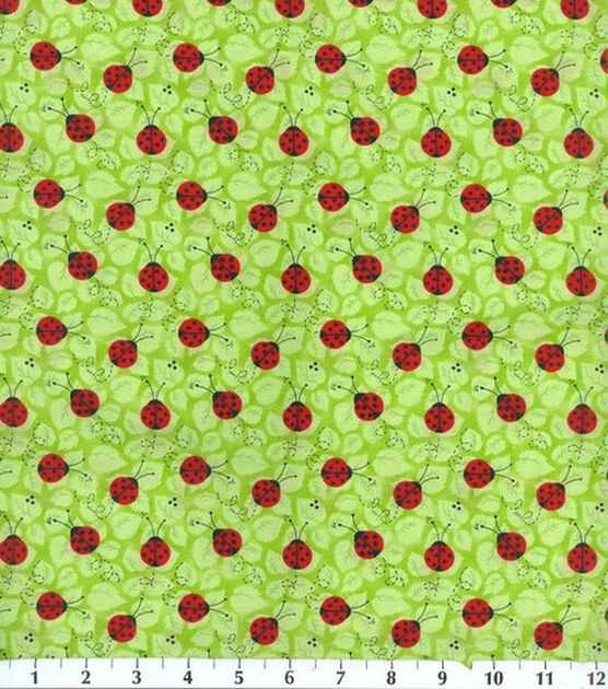 Fabric Traditions Novelty Cotton Fabric Ladybug On Leaf