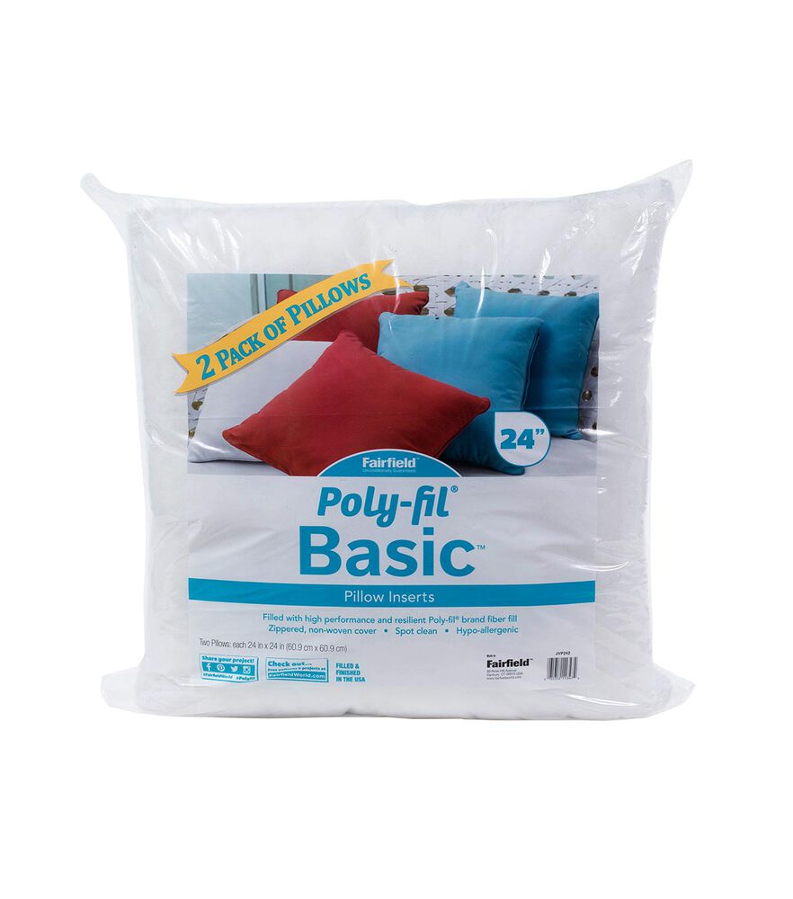 Poly Fil Basic 2PK Pillow Inserts, 24 X 24, swatch