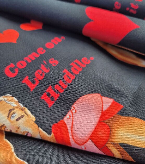Valentine Lingo - Sweethearts Collections - Black Cotton Fabric by QT  Fabrics