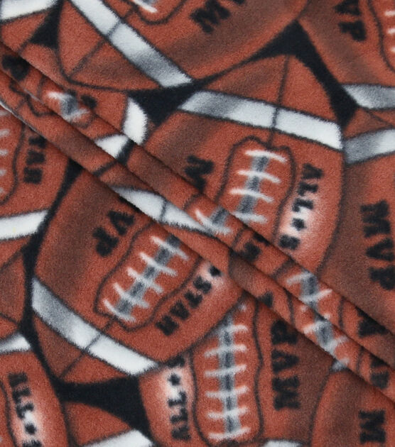 Footballs Anti Pill Fleece Fabric, , hi-res, image 2