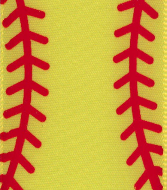 Offray Single Faced Satin Ribbon 1 1/2x9' Baseball