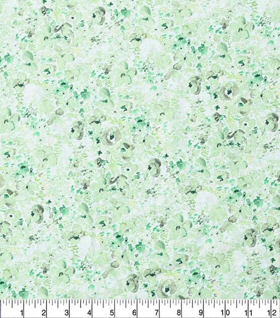Green Watercolor Ditsy Floral Quilt Cotton Fabric by Keepsake Calico, , hi-res, image 2