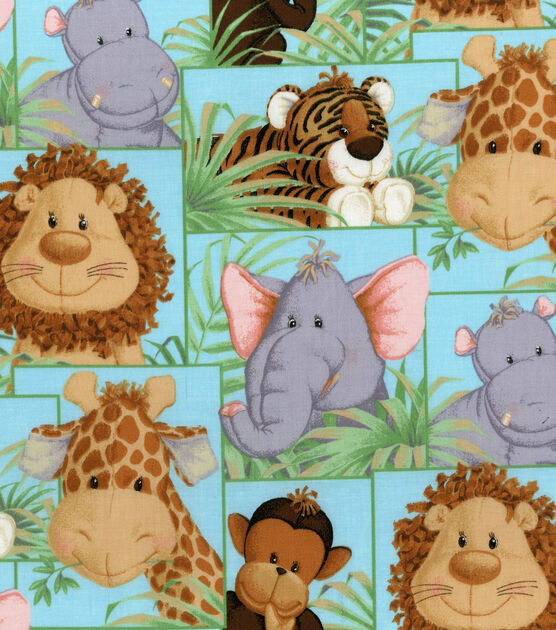 Fabric Traditions Jungle Babies Patch Nursery Cotton Fabric