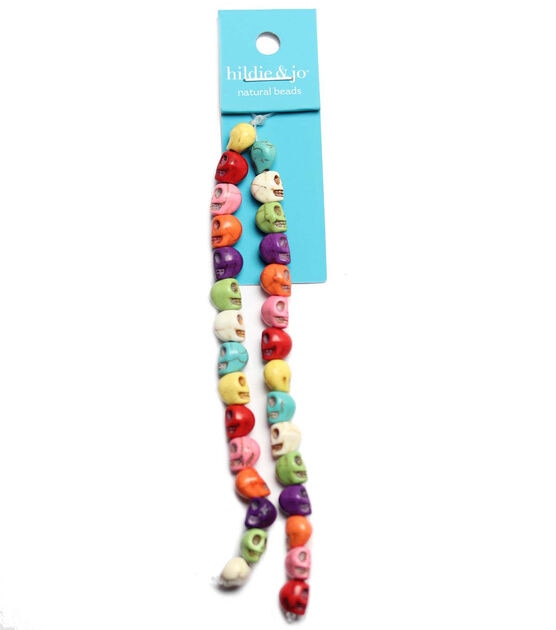 5" Multicolor Stone Skull Strung Bead Strands 2ct by hildie & jo