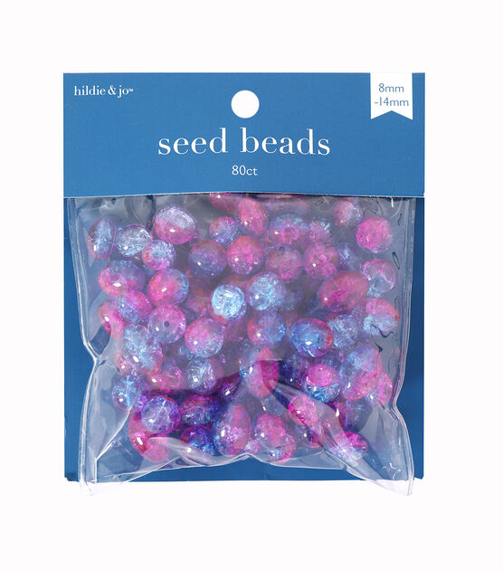 80pc Purple & Blue Cracked Ice Seed Beads by hildie & jo