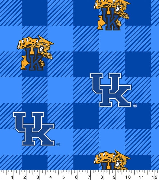 Kentucky Wildcats Fleece Fabric Buffalo Check