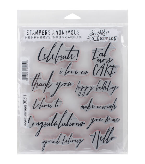 Stampers Anonymous Handwritten Sentiments Cling Rubber Stamp Set