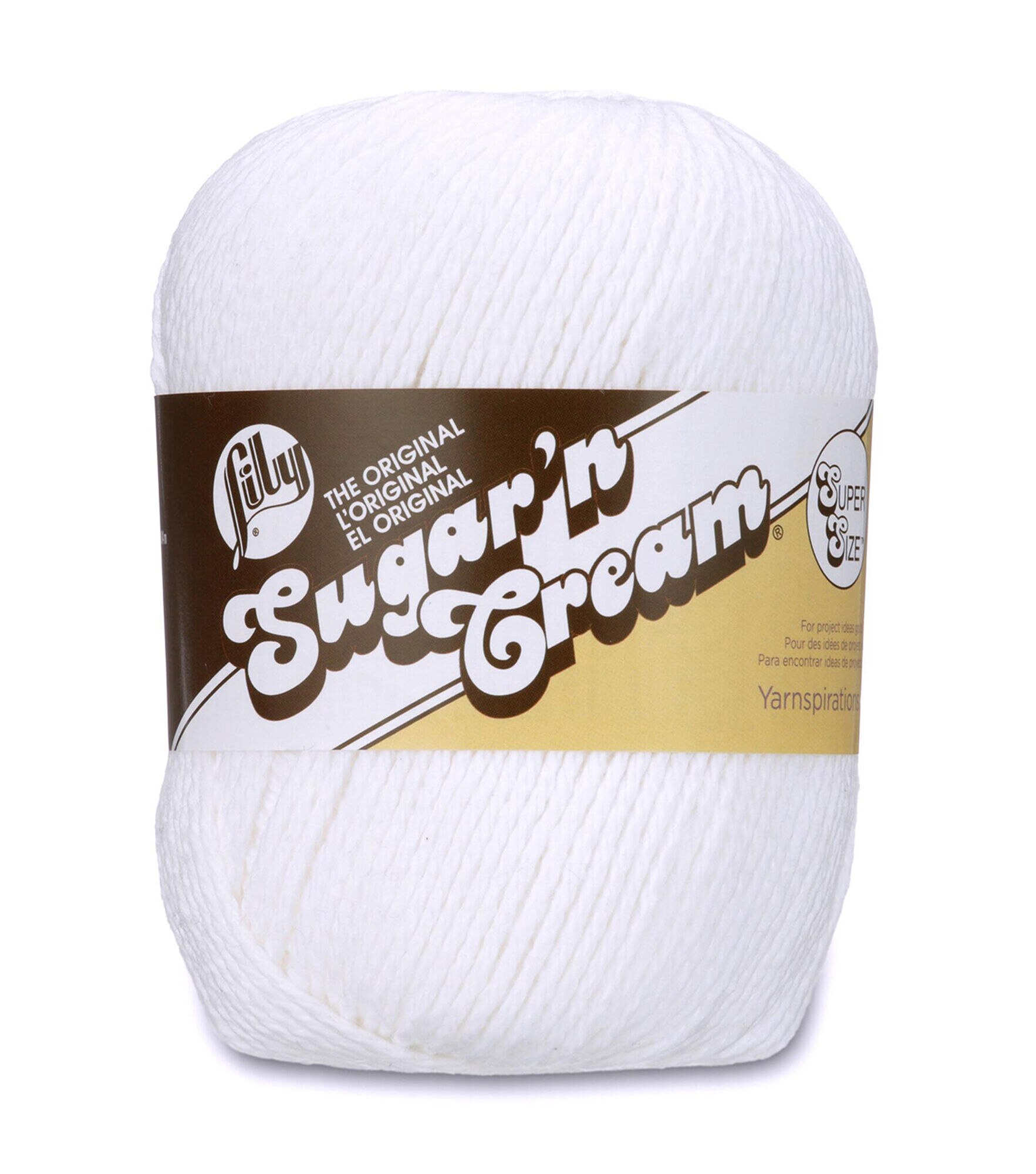 Lily Sugar'n Cream Super Size Worsted Cotton Yarn, White, hi-res