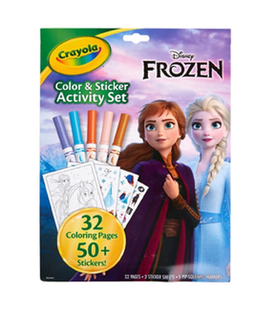 Crayola 87ct Frozen Color & Sticker Activity Set With Pipsqueak Markers