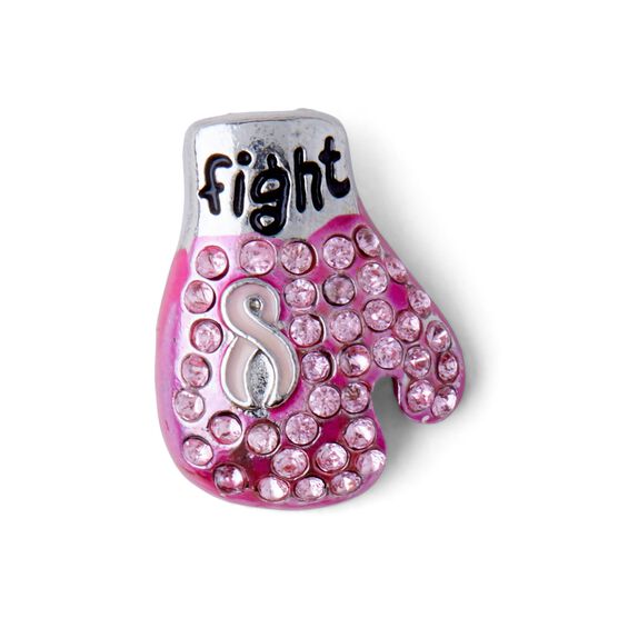 16mm x 10mm Boxing Glove With Pink Ribbon Charm by hildie & jo, , hi-res, image 2