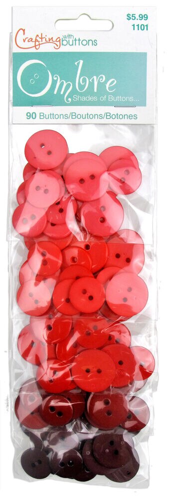 Blumenthal Lansing 90ct Ombre Assorted Round 2 Hole Buttons, Ombre Red, swatch