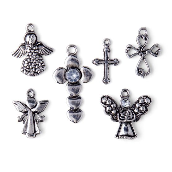 6ct Metal Cross & Angel Charms by hildie & jo, , hi-res, image 2