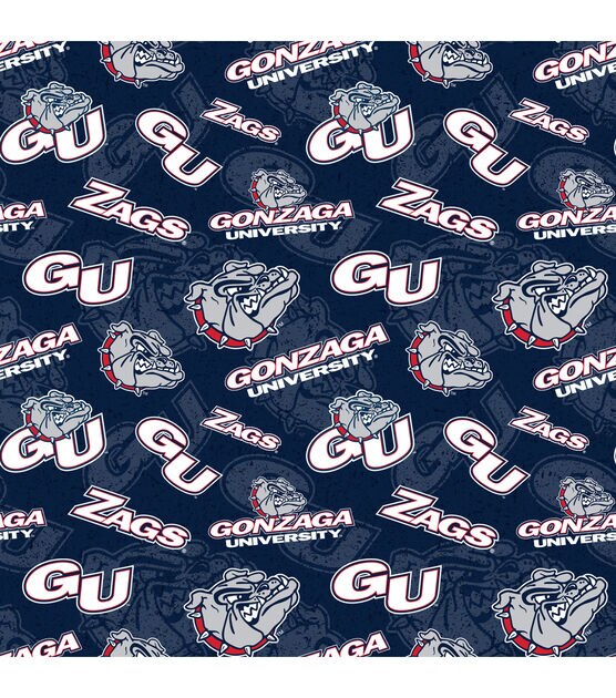 Gonzaga University Bulldogs Cotton Fabric Tone on Tone