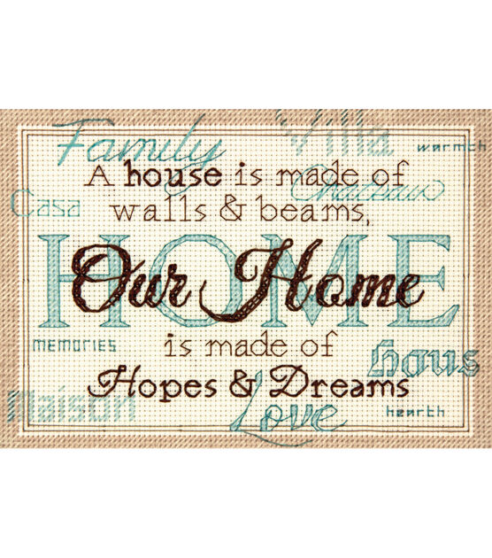 Dimensions 7" x 5" Our Home Counted Cross Stitch Kit