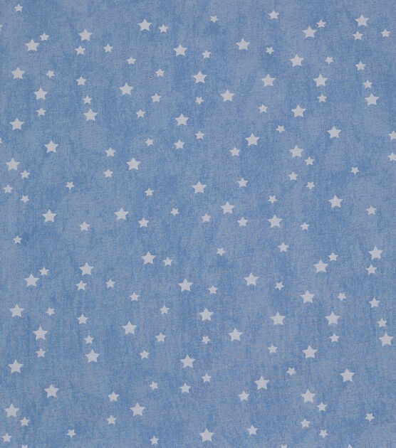 White Stars on Light Blue Quilt Cotton Fabric by Keepsake Calico, , hi-res, image 2