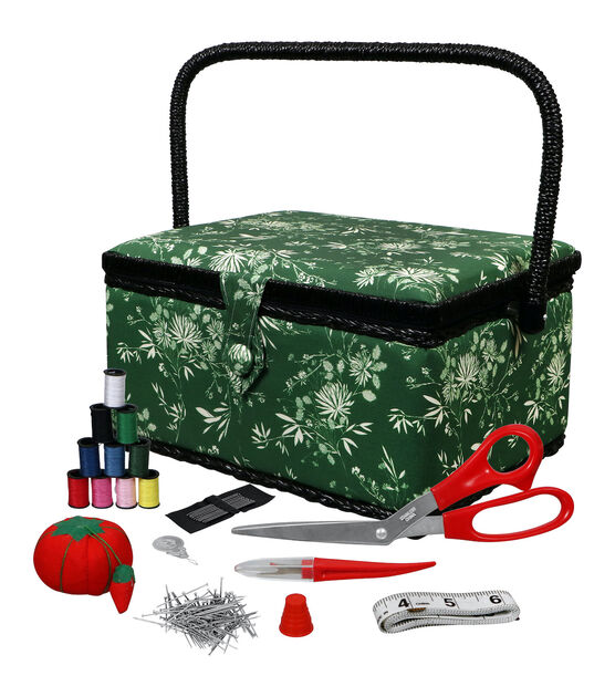 Extra Large Sewing Basket, Sewing Kit Storage And With Tray Compartments,  Pin Cushion, Sewing Basket For , Thread, Tape Measure, Thimbles, Sewing  Supplies 